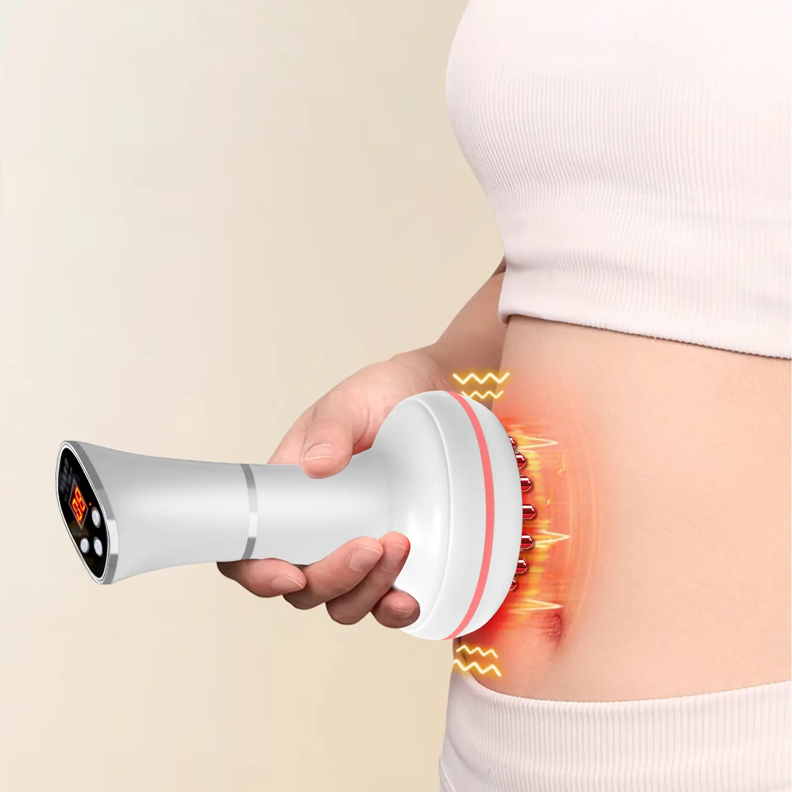 Father's Day Brush Handle Electric Meridian Massager - 3000mAh Rechargeable Lithium Battery, USB Power Interface, Tasteless, Targets Key Acupoints for Abdomen, Back, Shoulders, Ideal Gift for Personal Care