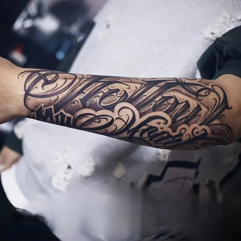 15 sheets Large temporary tattoos men,,fake tattoos,Mexican Style Font Elements , Lasting for 7-15 Days, long lasting temporary tattoo arm,Herbal Tattoo Stickers,tatuajes temporales,realistic temporary tattoos