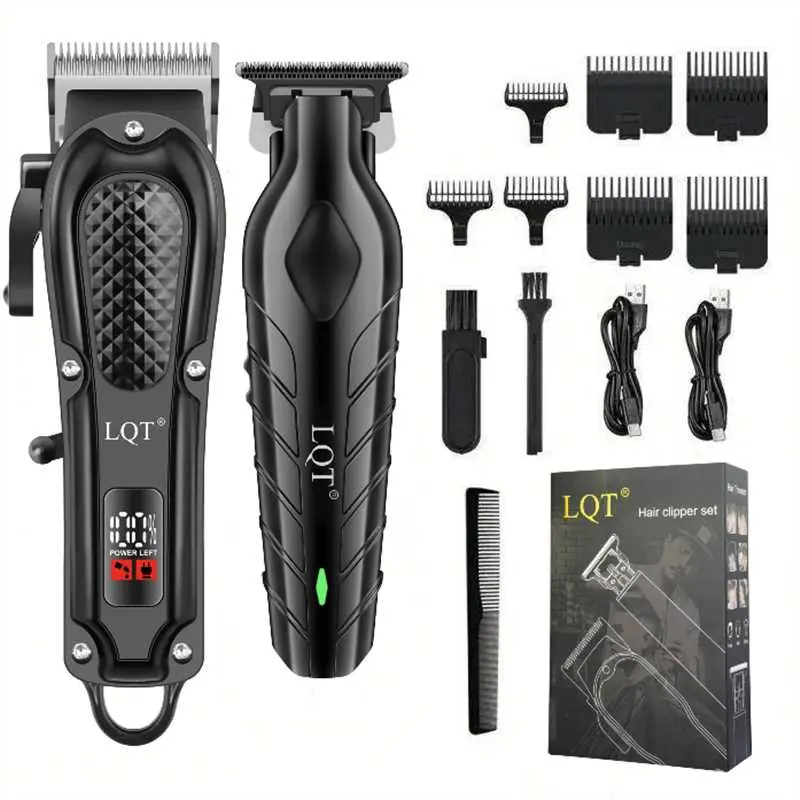 LQT Professional 2-in-1 Cordless Hair Clippers Set, Low Noise Grooming Kit with 300 Mins Runtime, LED Display & 7 Combs for Home Haircuts, Beard Trimming, Low Noise Groomer, Barber Equipment, Trimmers, Hair Styling, Buzzcut Hair Trimmers & Clippers campin