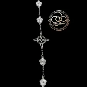 Flower and witch knot bracelet with adjustable ring set