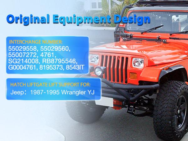 Nilight Rear Window Glass Struts 4761 for Jeep Wrangler YJ 1987-1995, Rear Shocks Gas Struts 26 Inch, 2PCS Set Rod