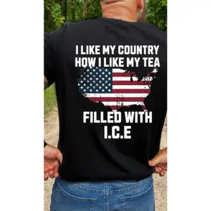 I love my country, patriotic men and women, casual and versatile new styles, popular American short sleeves