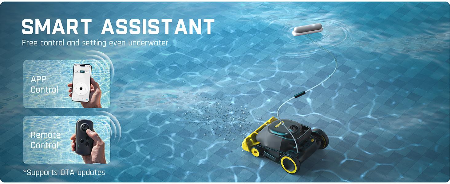 Fanttik Aero X Horizontal Waterline Cleaning, 4X Efficiency, 6H Working Time Cordless Robotic Pool Vacuum Cleaner, Clean Waterline, Wall, Floor, up to 5382 sq.ft, APP & Remote Control