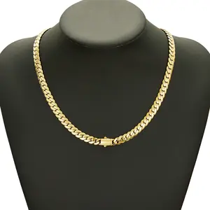 technology anti-rust new 14K Gold-Plated Cuban  new anti-rust technology Bracelet & Necklace Set Waterproof Fade-Proof Hypoallergenic 8mm Sizes Timeless Shine for Every Look Valentine's Day gift