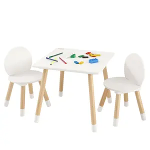 VEVOR Kids Table and 2 Chairs Set,  Toddler Table and Chair Set, Children Multi-Activity Table for Art, Craft, Reading, Learning, 1 Table and 2 Chairs