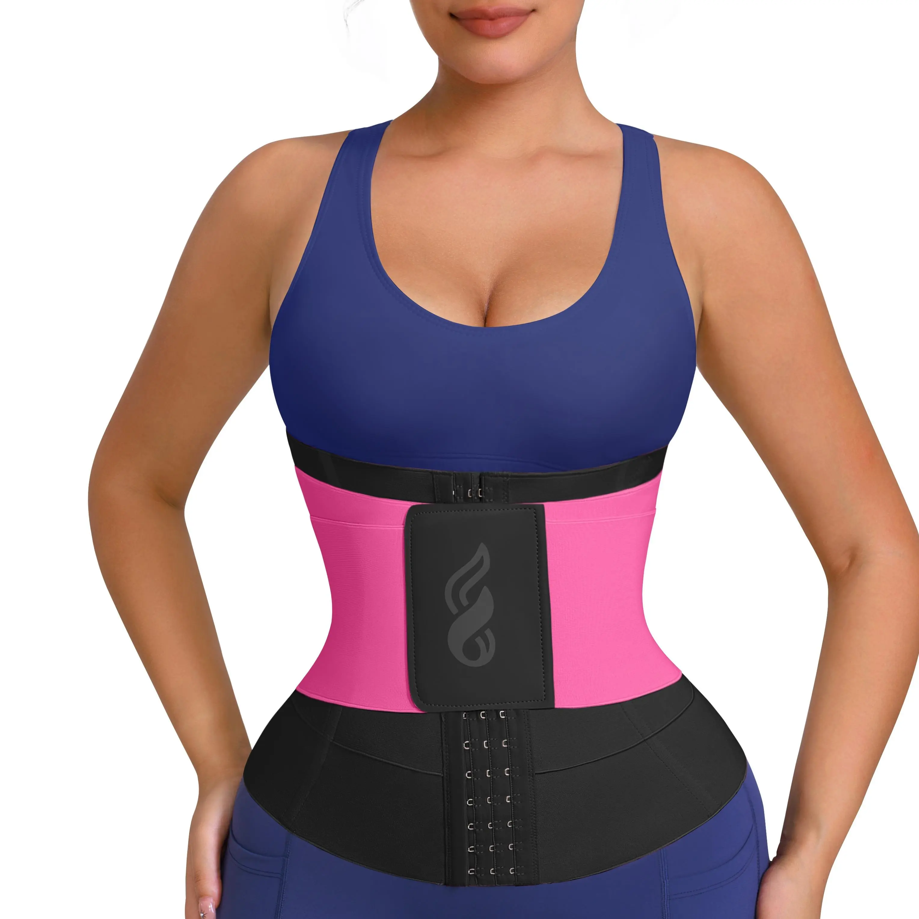 FeelinGirl Waist Trainer for Women Waist Trimmer Ab Belt with Triple Segmented Belt Hourglass Basic High Compression Shapewear