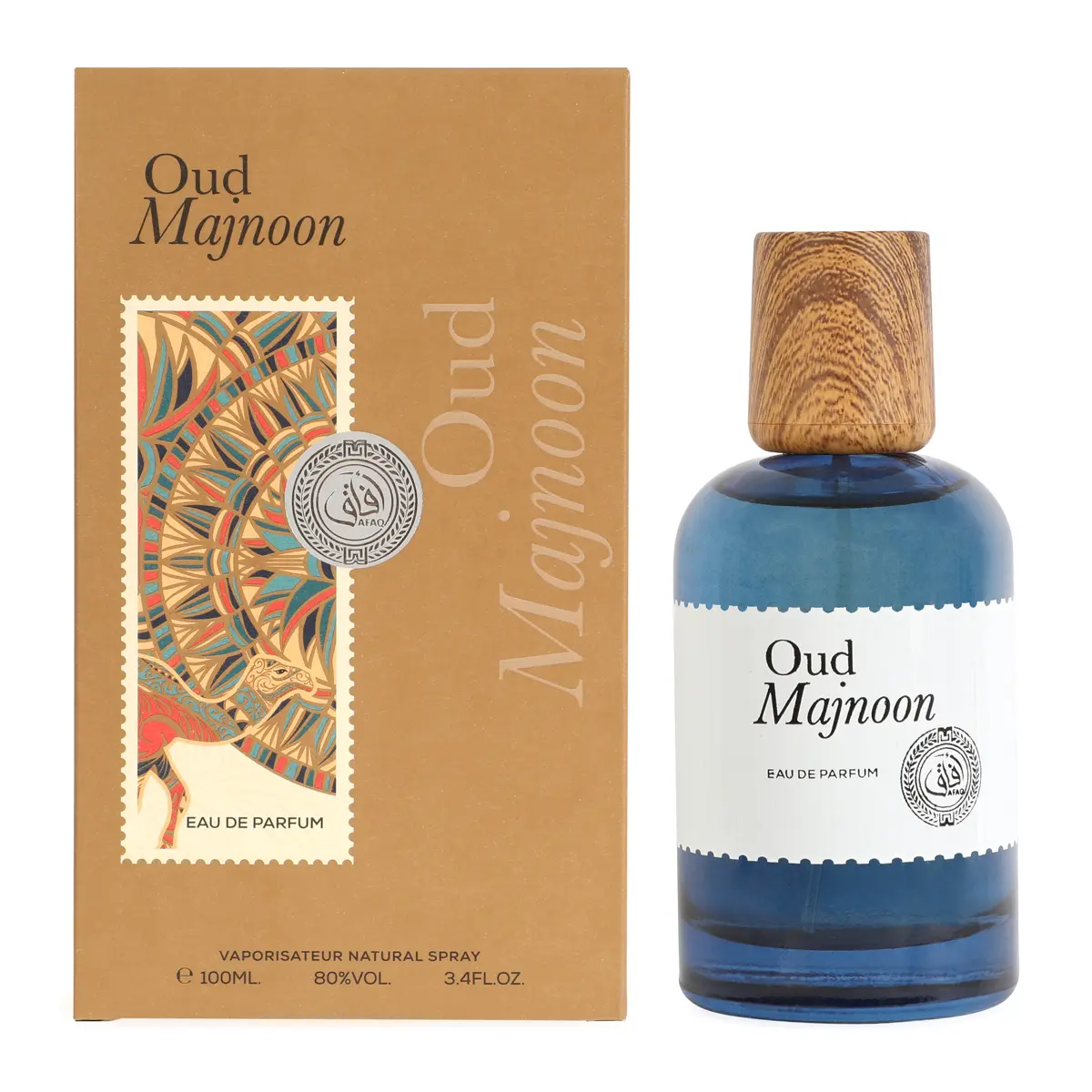 Afaq Oud Majnoon Eau De Parfum Vaporisateur Natural Spray 100ml - 3.4FL.OZ. 80%VOL. Premium Fragrance