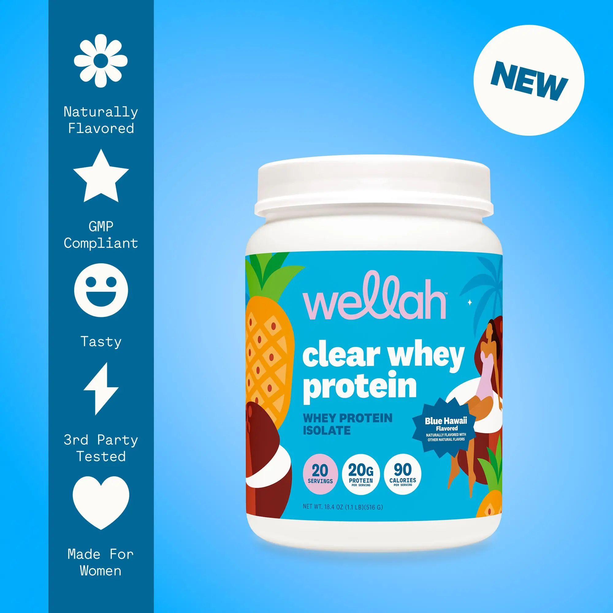 Clear Whey Protein Isolate | Refreshing Juice-Like Protein Powder | 20g of Protein per Serving | 20 Servings Edible Supplements Dietary