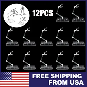 12-Piece Adjustable Doll Action Figure Display Stand, Durable Model Support Base for Collectibles, Toys, and Figurines, Compatible with Most Sizes