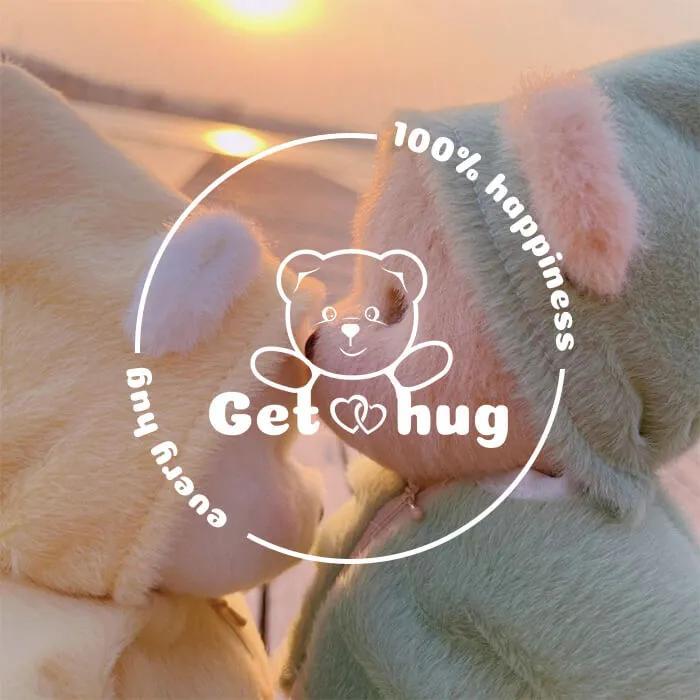 Dress Up Teddy Bear | Getahug 12 Inches Stuffed Animal for Collectible Toy Gift, Interchangeable Outfits Mink Hat,Blue shark,Pink Dino,Fluffy Elephant & Love Heart Sweater,Moderate Size Plushies Toy