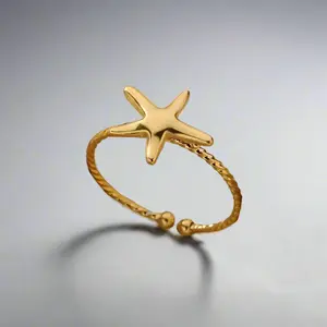 Gold Starfish Ring