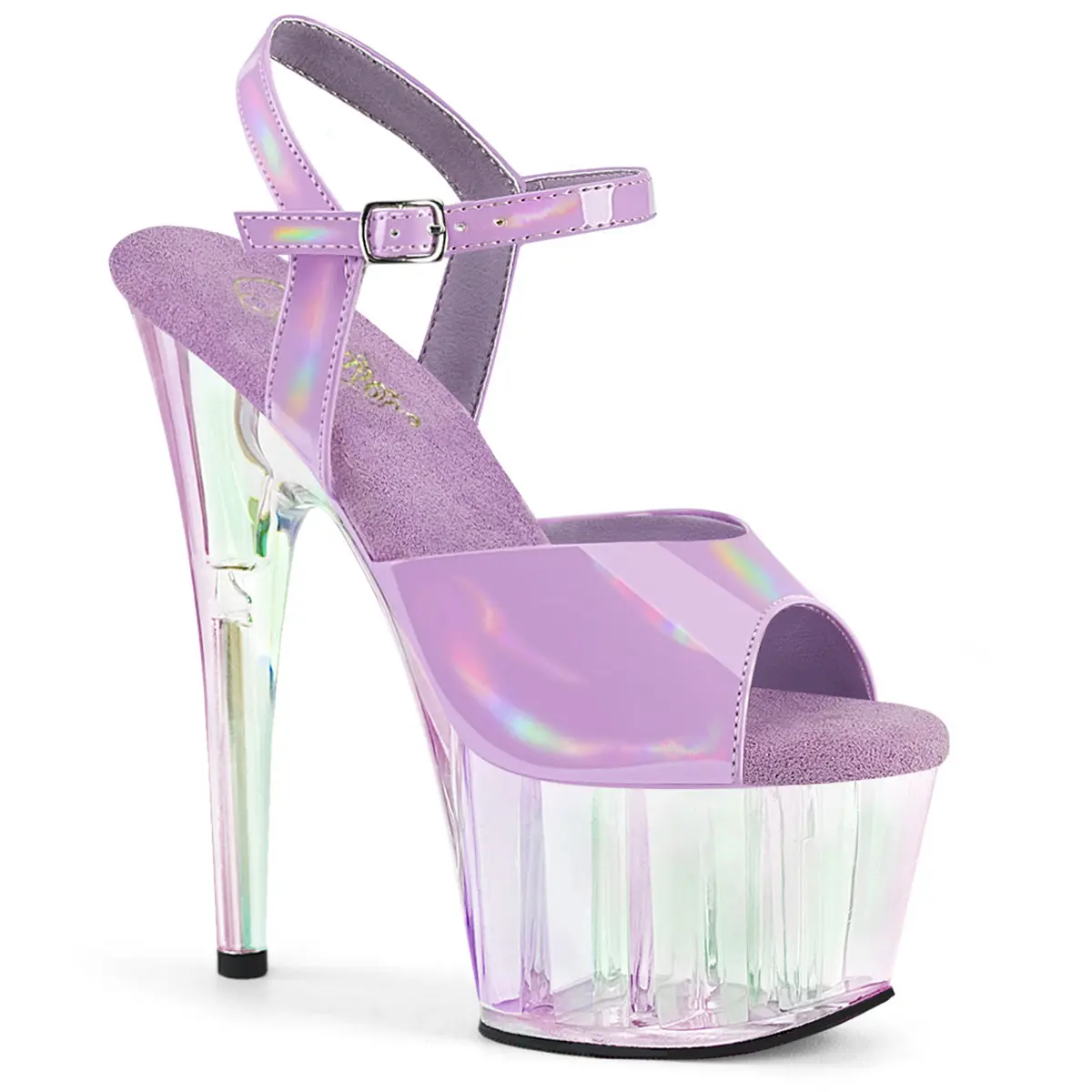 Pleaser Adore-709HT Women's Chic Holographic Platform Skyhigh Heels Sandals - 7in Heeled Shoes Heels, Statement Shoes Footwear, Skyhighheels, 7 In/7-Inch Heel