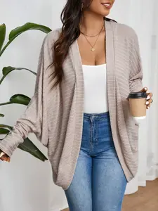 Frenchy Plus Size Textured Knit Cardigan – Casual Loose Lightweight Layering Sweater