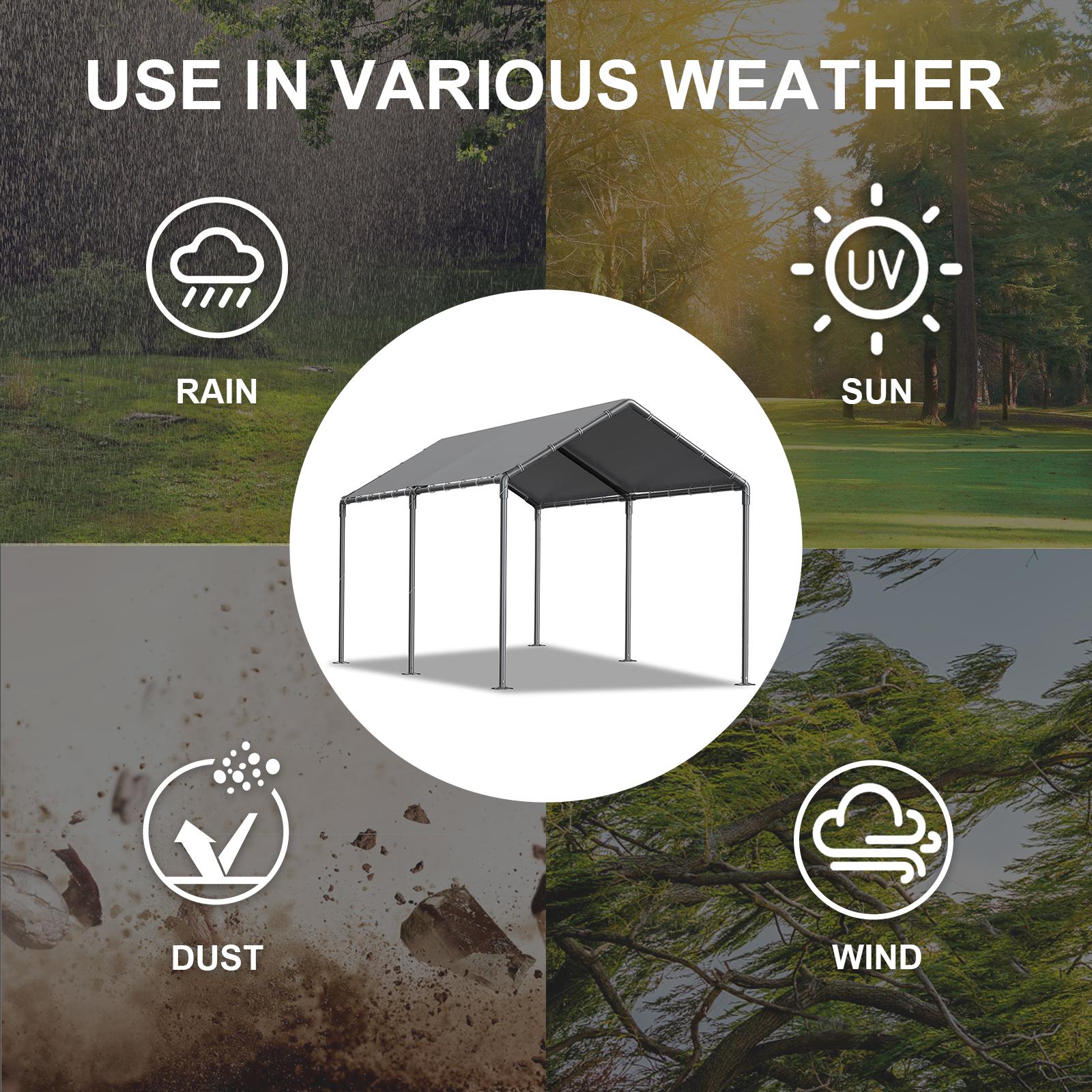 Grezone Canopy 10x20 Heavy Duty,Metal Carport Waterproof Carport Garage Tent Outdoor for Car Tuck Boat SUV Party Frame Steel Stability Protection Grezone Canopy 10x20 Heavy Duty,Metal Carport Waterproof Carport Garage Tent Outdoor for Car Tuck Boat SUV Party Frame Steel Stability Protection