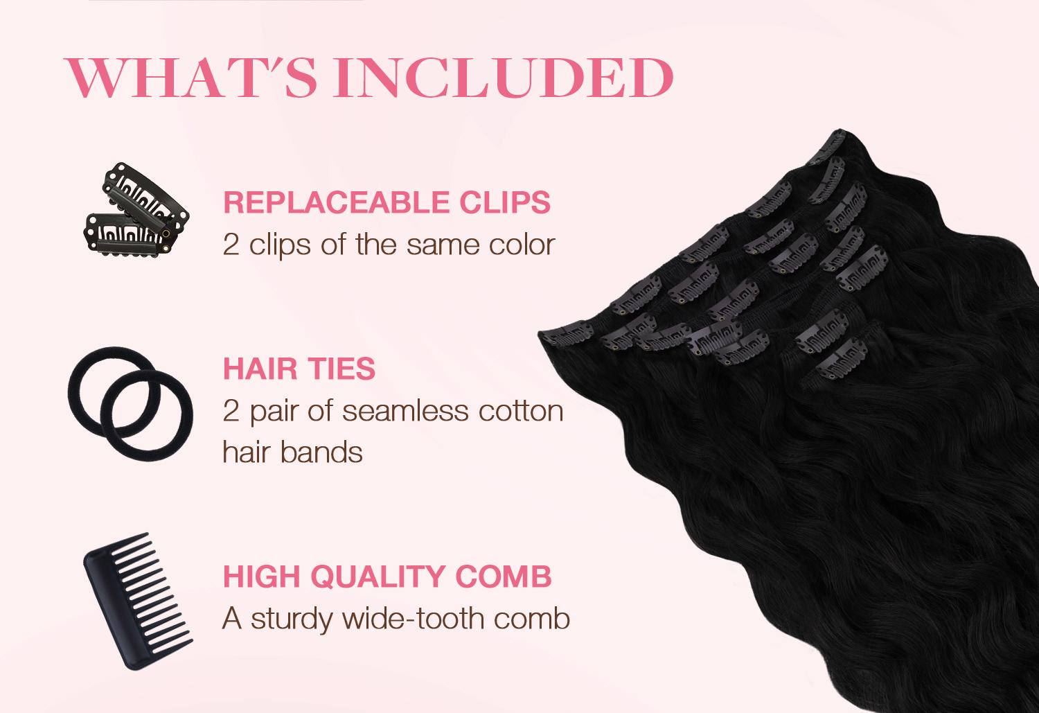 GOO GOO Hair Extensions Elf Curl Clip in Human Hair Extensions, 7Pcs/9Pcs 18-22Inch Elf Curl Clip in Human Hair Double Weft Natural Curl Hair Full Head for Women#Greenish#TikTokShopSpringGlowUp