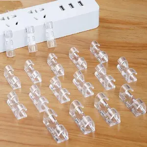 20 cable clips, wall-mounted cable holders, adhesive cable clips for organizing cables under car tables and computers.