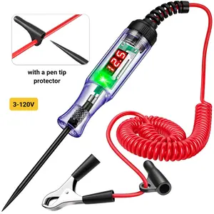  Digital Car LED Circuit Tester Automotive - Bidirectional Voltage Tester with Display, Spring Wire & Probe | Car, RV, Fuse Checker, Compact Test Pen
