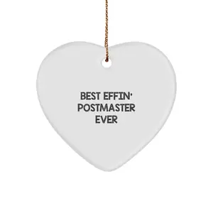 Funny Postmaster Heart Ornament Gifts from Men for Postmaster Unique Christmas Unique Gifts