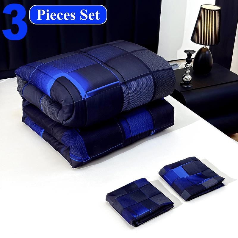 [Weekly Deals]Four Seasons Technology quilt Set 3/6/7-piece set,digital printing,available all year,a must for avant-garde bedrooms,instantly adding a cyber atmosphere,a modern room is quickly refreshed,technology-themed bedding,bedroom decoration,