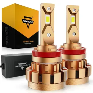 AUXBEAM H11 CSP 3570 LED Headlight Bulbs 2Pcs 6000K Cool White 18000LM 70W Aviation 6063 Aluminum IP68 Waterproof Fan Heat Dissipation for Auto 9-12V - Automotive
