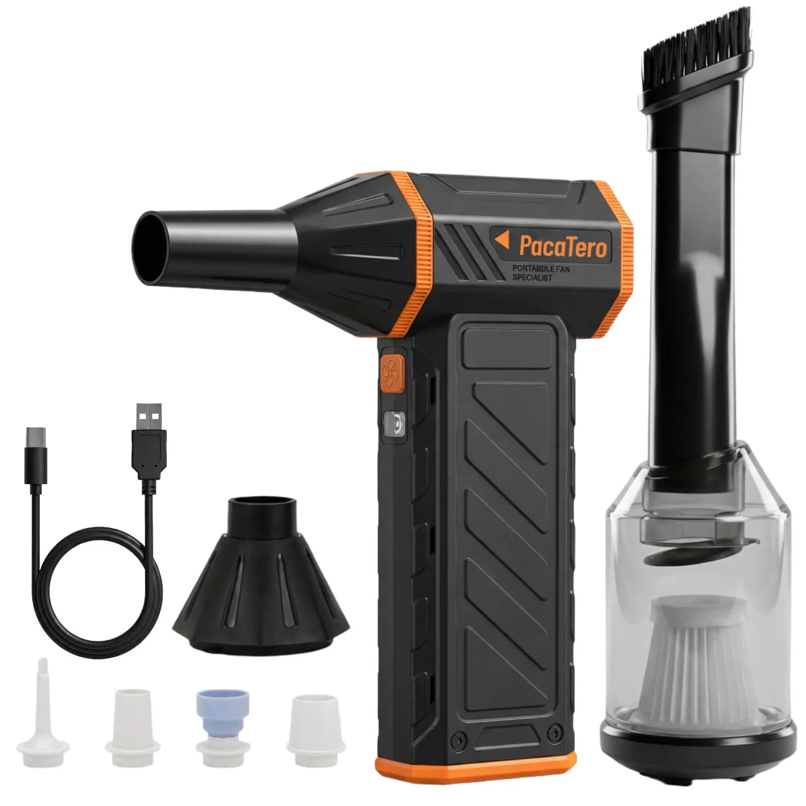 WOLFBOX MF50 Cordless Lightweight Handheld Rechargeable Electric Air Duster - 110000 RPM High-Speed Blower, 3 Adjustable Settings, Fast USB-C Charging, 0.45 lb Lanyard-Equipped Eco-Friendly Air Can Replacement - Ideal for Computers, Car Cleaning, Lightwei