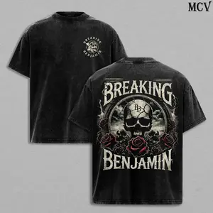 Breaking Benjamin Tee Washed – Vintage Heavy Cotton Oversize Unisex Alternative Metal, Post-Grunge, Hard Rock Band Hoodie, T-Shirt & Sweatshirt, Retro Y2K Rock Streetwear Graphic Top, Arena Live Tour Concert Merch for Music Fans