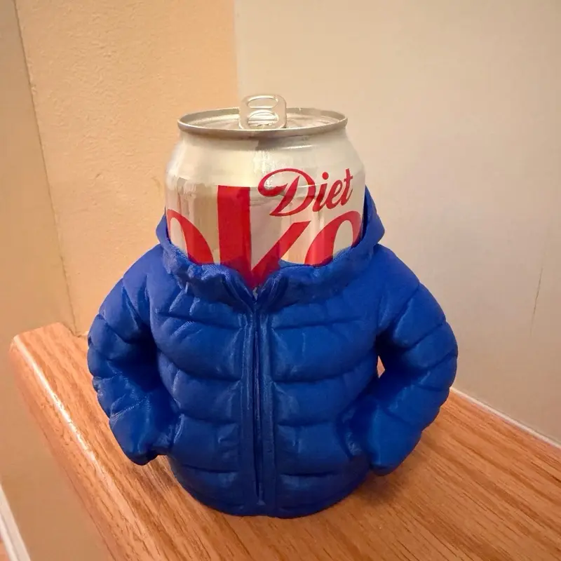 Puffer Jacket Can Koozie - Customizable Colors for Diet Coke - Perfect for Cold Beverages