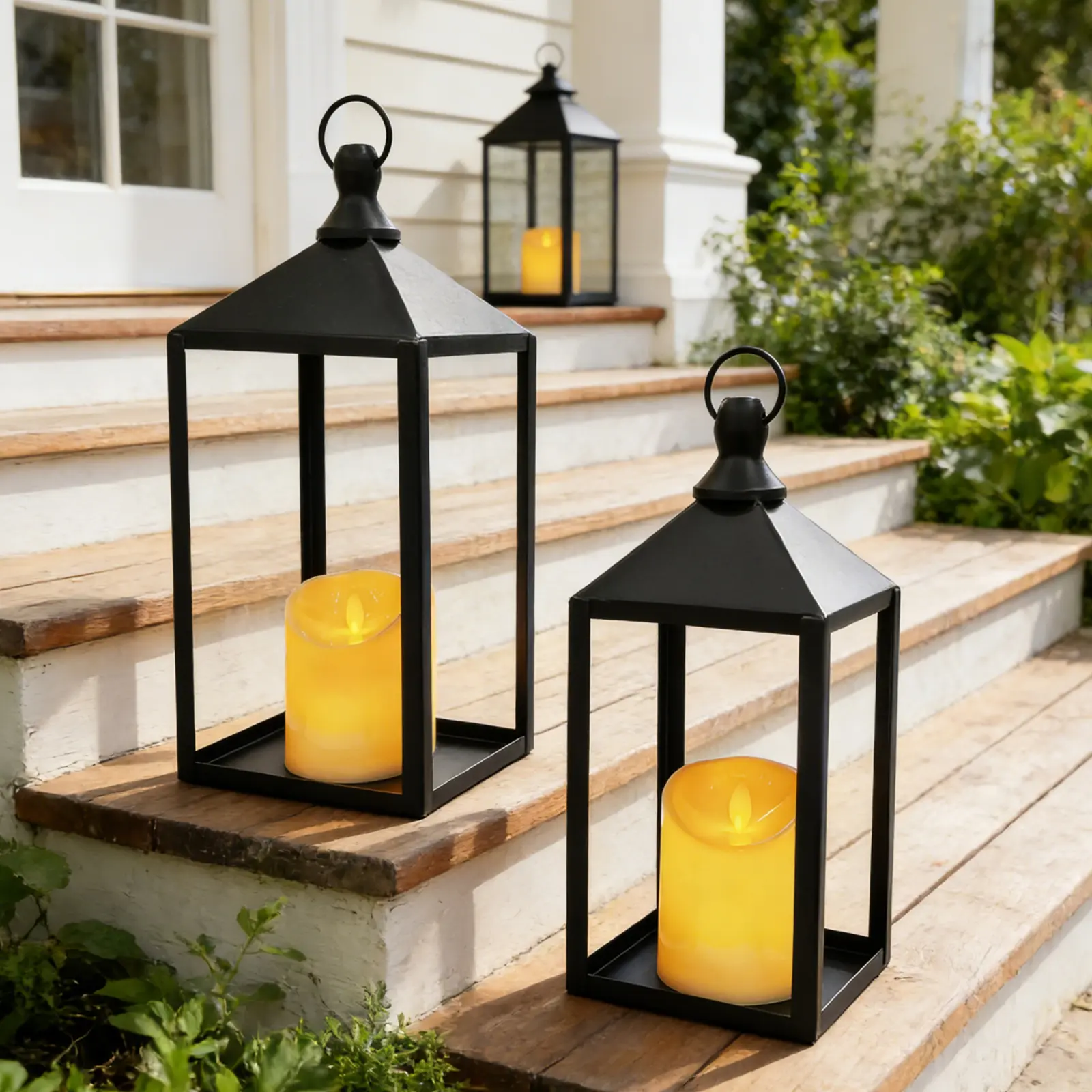 2 Set Holiday Decor Iron Candle Lantern, Iron Candle Holder Lantern, Perfect for Weddings, Church Decor, Festivals & Ambient Lighting Floor Stand, Candle Lantern