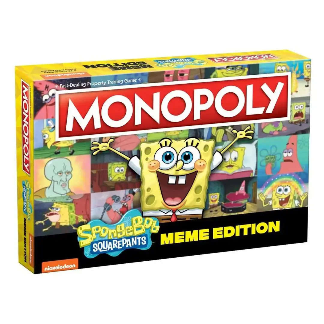 Hasbro Monopoly: Spongebob Meme Edition Board Game, Tabletop Game, Classic Games