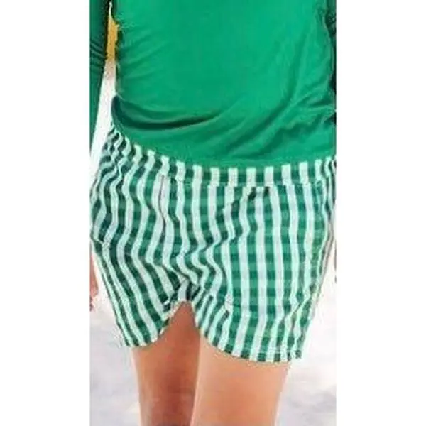 Swim Shorts - Green Gingham