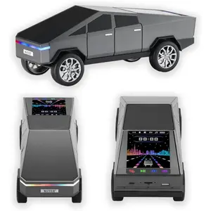 WS-580 Retro Cybertruck Pickup Bluetooth Speaker with Color Display and Led Tail Light TWS FM USB TF Aux Mic Hands Free Portable Collectible Fun for Car Lovers Party Gift Home Office​