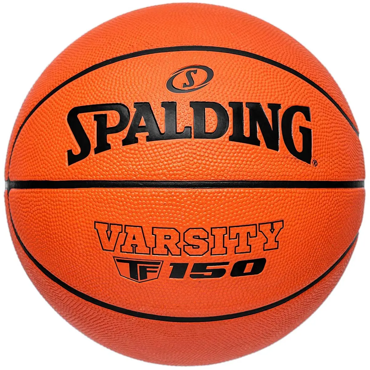 Men's TF-150 Rubber Basketball, Varsity Style for Outdoor Play, Durable with Embossed Logos, Official Size 7, 29.5", Regulation Size, Varsity Look, Basketballs