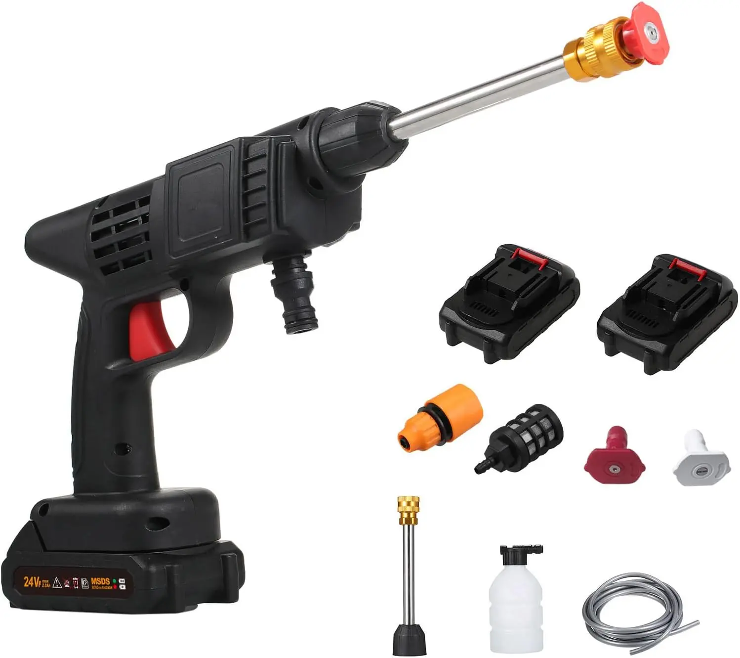 Unleash High-Pressure Cleaning Anywhere – This Lightweight 48V Pressure Washer Powers Through Grime on Cars, Patios, and Gardens with Two Long-Lasting Batteries for Mist-to-Jet Cleaning