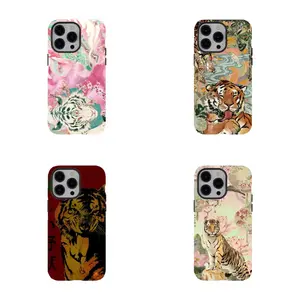 Aesthetic Tiger Print Phone Case for iPhone 17, 16, 15, 14, 13, 12, 11, Samsung S25, S24, S23,S22,S21