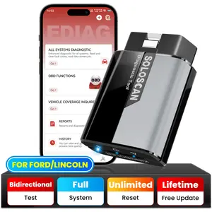 KINGBOLEN Soloscan OBD2 Scanner For Ford/For Lincoln,Bidirectional Full System Car Diagnostic Tool for iPhone & Android,50 Reset Services,DPF Regeneration Tool, No Subscriptions, Automotive Scan Tool, Full System Diag