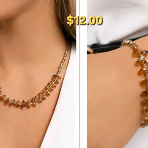 amber  color necklaces  and bracelet  set