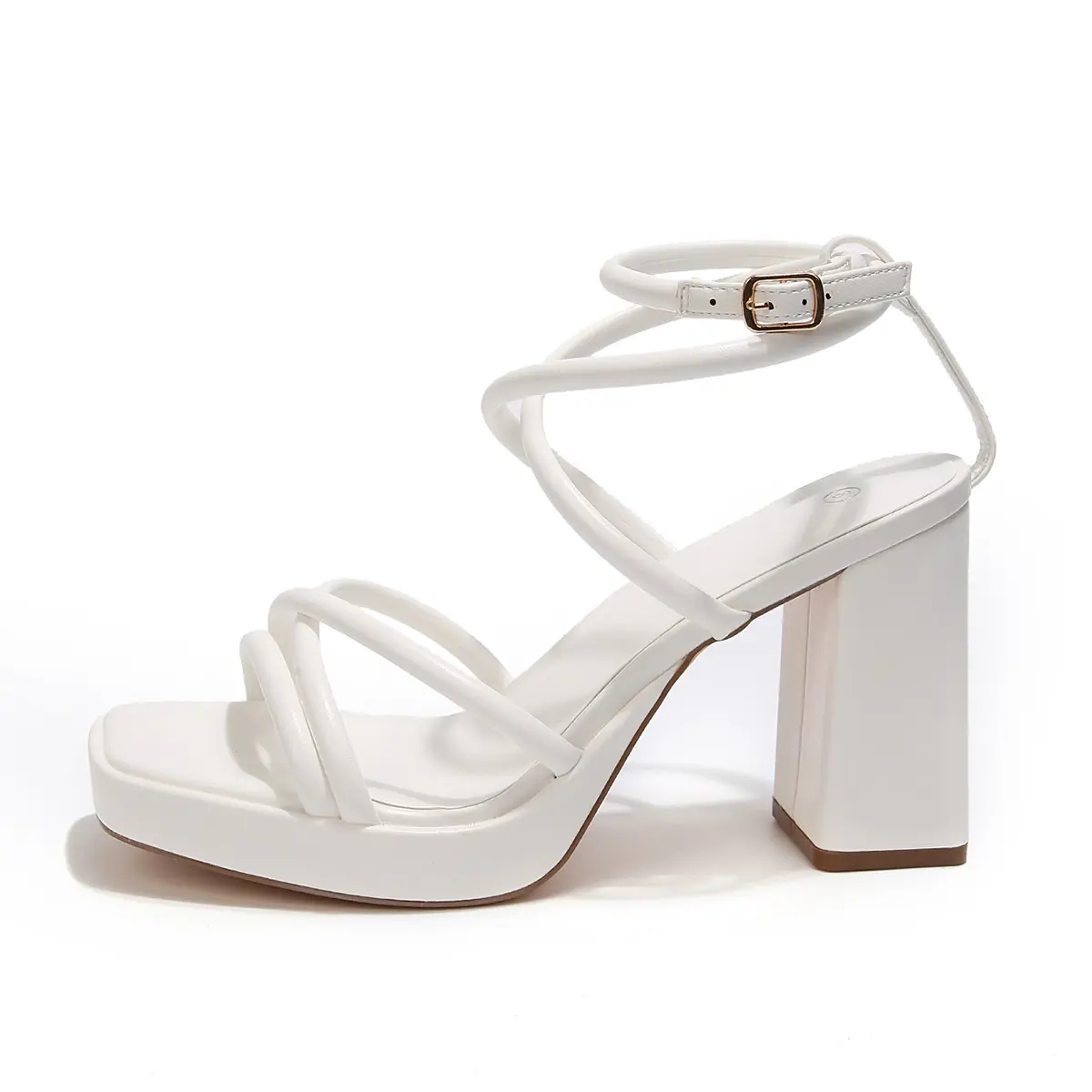 mysoft Women’s White Platform Block Heel Sandals, Open Toe Strappy Ankle Buckle High Heels, Comfortable Chunky Heel Dress Shoes for Wedding, Party, Summer,back to school,back to school haul