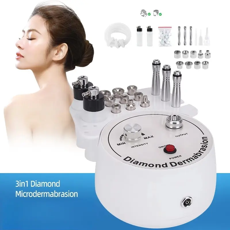 Professional Diamond Microdermabrasion Machine with Water Spray, 65-68 Cm Hg Suction Power, Facial Exfoliation Skin Care Tool