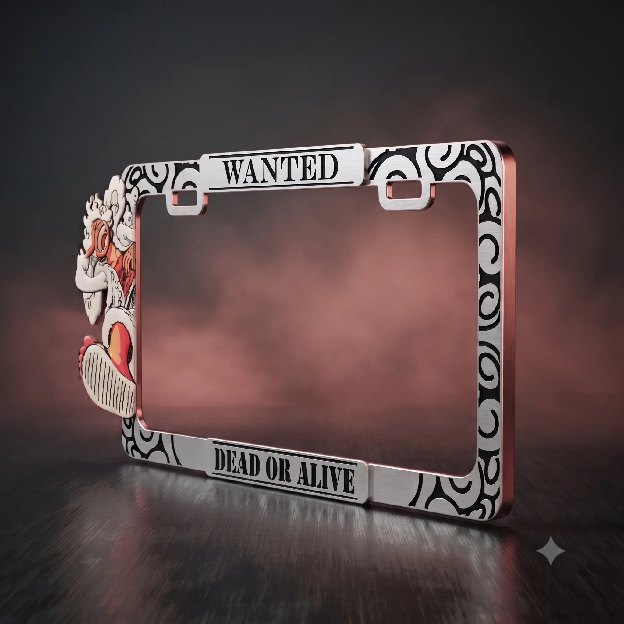 Marco de matrícula personalizado en estilo anime y cómic, hecho a su gusto. CAR ACCESSORY