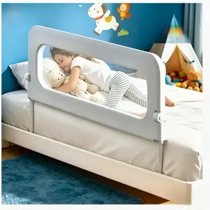 Adjustable Bed Rail for Toddlers, Foldable Baby Bed Guard Rail with Breathable Mesh Extra Tall Safety