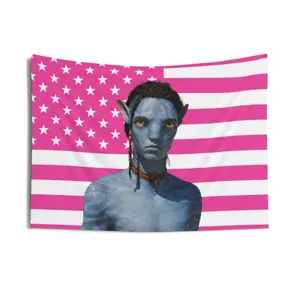 One piece. Lo'ak pink flag Avatar indoor wall decoration, suitable for decoration in living room, bedroom, office and bedroom. Home Textile Backdrop Prop Decorative