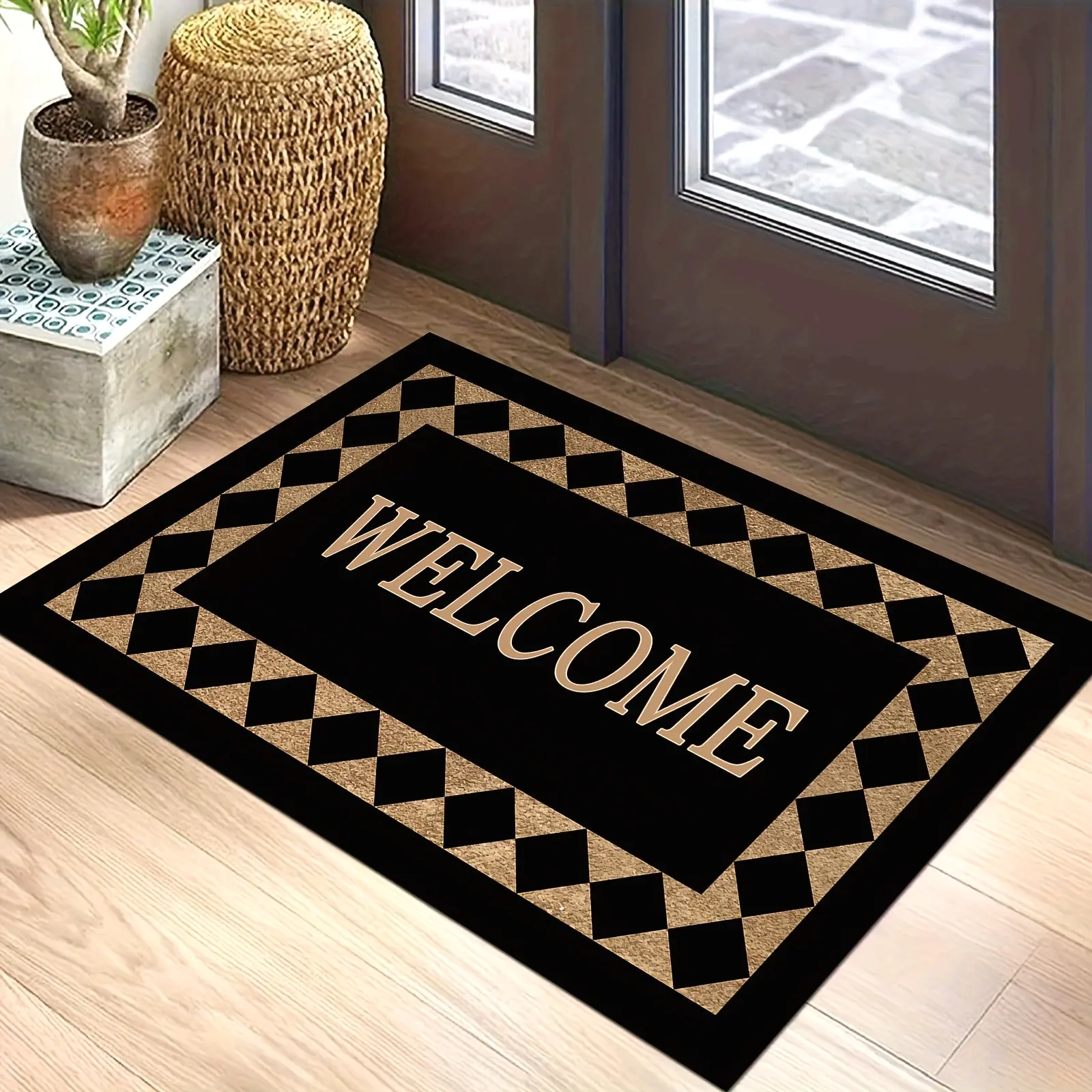 1pc Easy Fashion Prints Bath Mat - Anti-Slip, Wear-Resistant, Soft, Comfortable, Machine-Washable, Floor-Safe Entrance Decor Mat, Prints Bath Mats