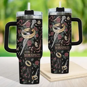 Fantasy Sword 40oz Tumbler with Handle, Epic Ring Inspired Coffee Mug, Multicolor Stainless Steel Travel Cup, Gift for Fantasy Fans new 2026