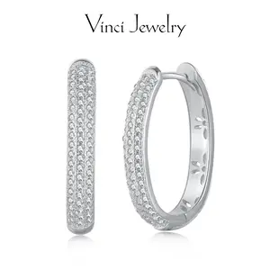 Sterling Silver Cubic Zirconia Hoop Earrings, Huggie Hypoallergenic Luxurious and Fashionable Earrings, 18K Gold Plated, Birthday Gift