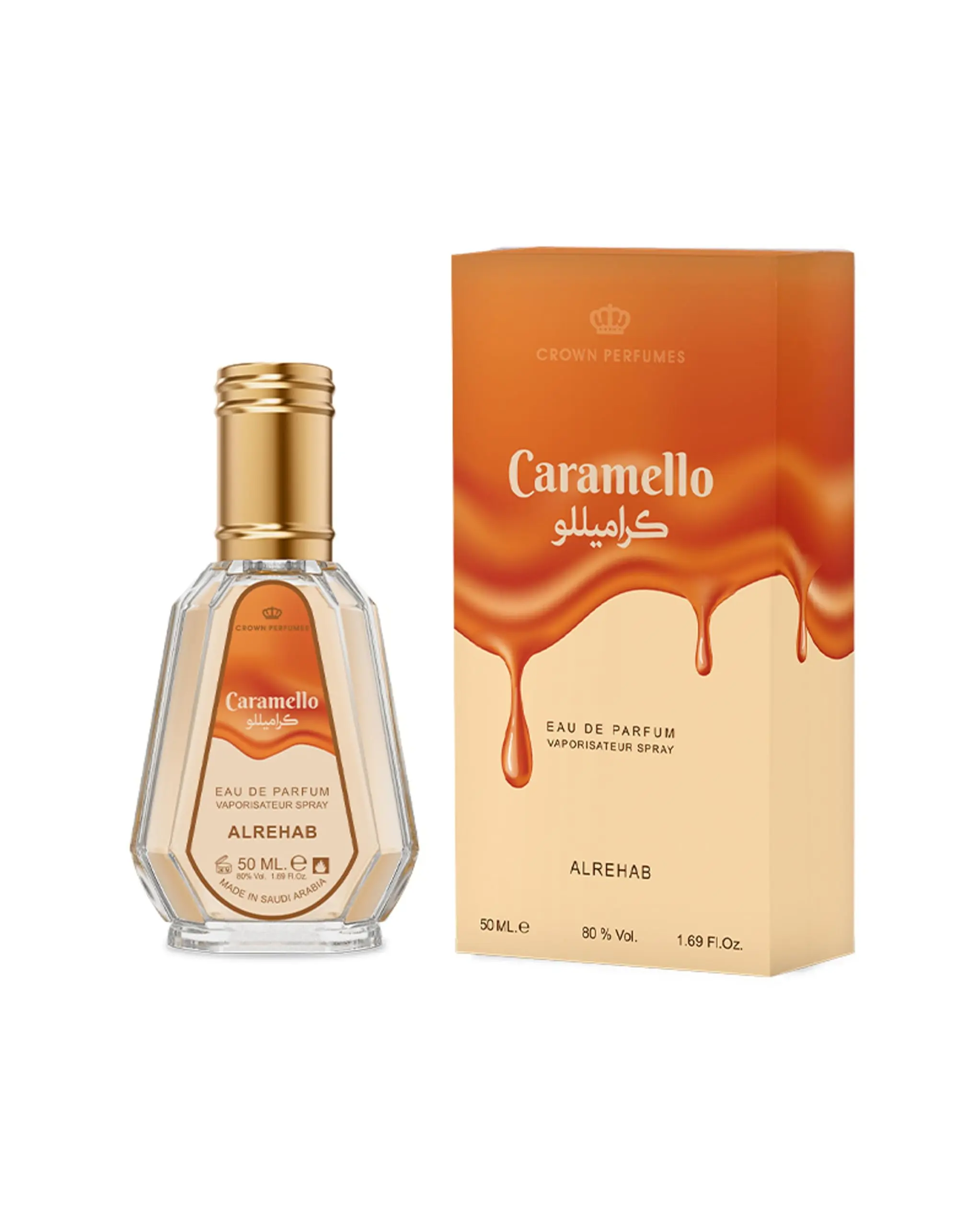 Al-Rehab Caramello Eau de Parfum 50ml - Sweet Caramel Vanilla Gourmand EDP Fragrances, EDP Liquid Perfumes, Viral TikTok Arabian Long Lasting Perfumes, Unisex Single Item Beauty Fragrance, Arabian Ethnic Fragrance