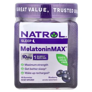 Natrol MelatoninMax™, Blueberry, 10 mg, 50 Gummies
