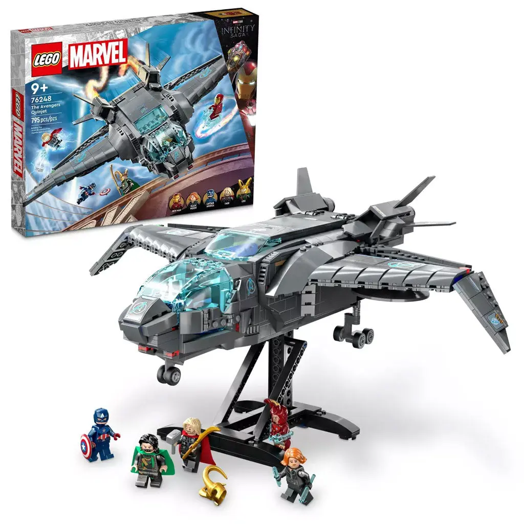 LEGO Marvel The Avengers Quinjet Building Set (76248) - Assembly Blocks Set, Building Model Kit, Model Building Blocks, with Adjustable Wings for Avengers Adventures