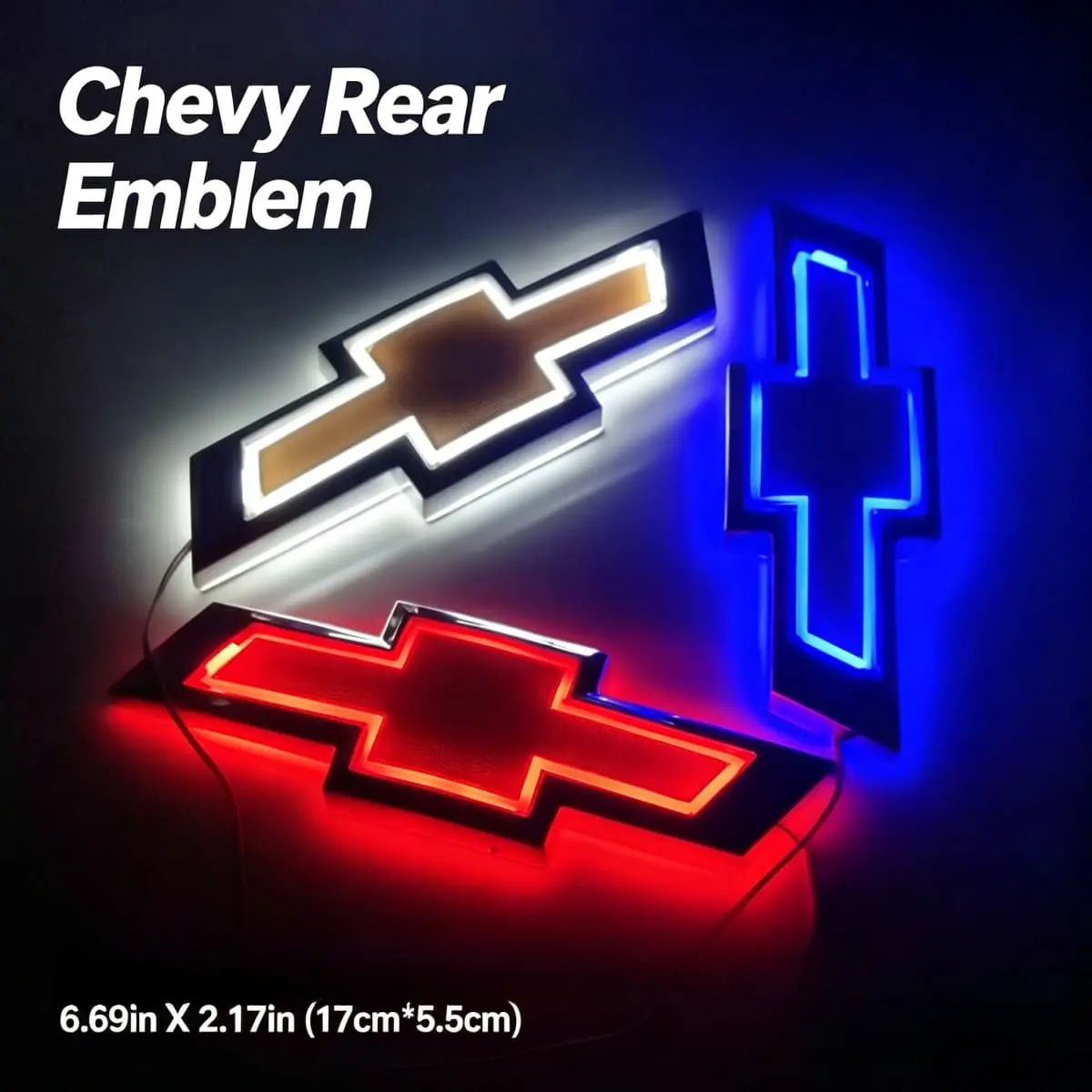 LED Rear Emblem Light for Chevy Cruze Malibu Epica Captiva Aveo - Illuminated Rear Bowtie Badge, Plug & Play Glow Logo for Chevy Cars SUVs
