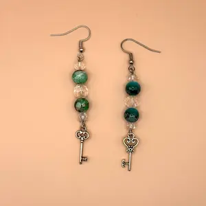 “Emerald Key Drops” Earrings