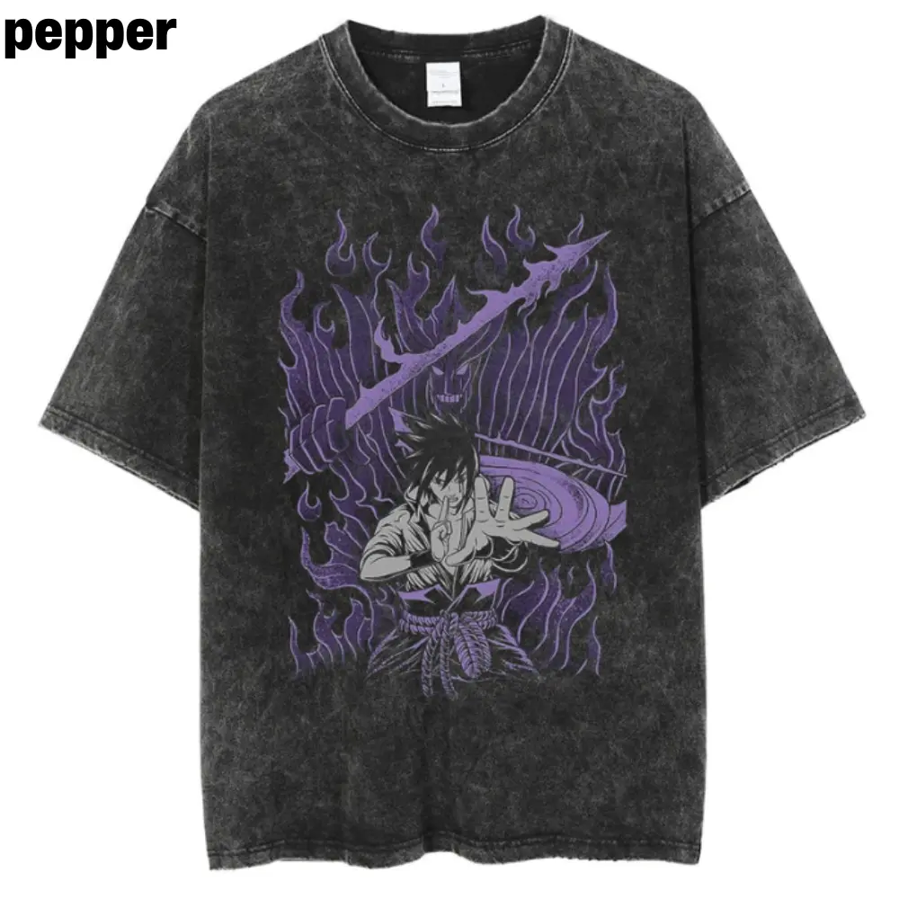 Vintage Sasuke Susanoo Tee, T-shirt for men, Anime Shirt, Gift for her, gift for him Clothing Cotton Menswear Top Basic
